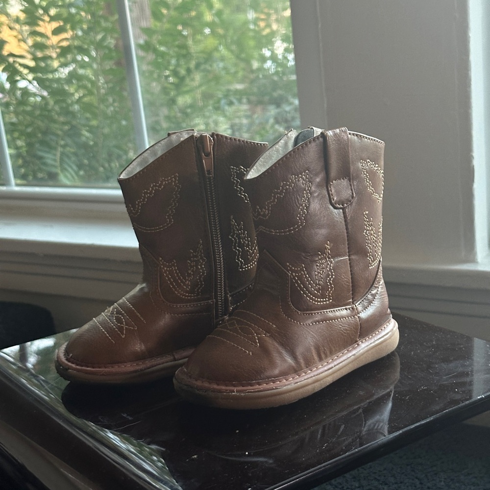 Brown Kids Cowboy Boots